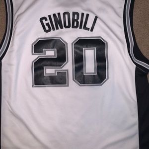 Youth Manu Ginobili White Adidas Spurs Jersey